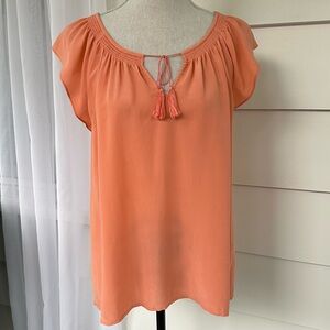 Silk flutter sleeve top, medium, EUC